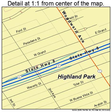 Highland Park Michigan Street Map 2638180