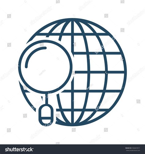 Globe Magnifying Glass Vector Icon Meaning Stock Vector Royalty Free 596847671 Shutterstock