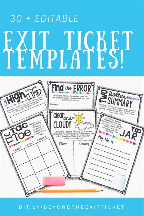 Printable Editable Exit Ticket Template