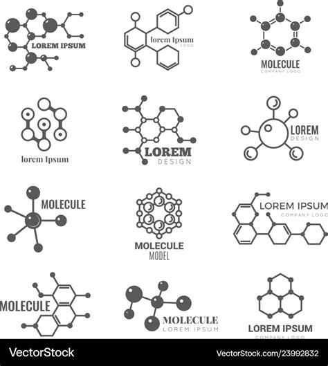 Molecular logo chemistry dna molecule scientific Vector Image