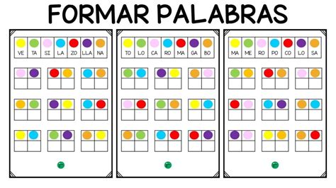 Formamos Palabras De S Labas A Trav S De C Digo De Colores Forma