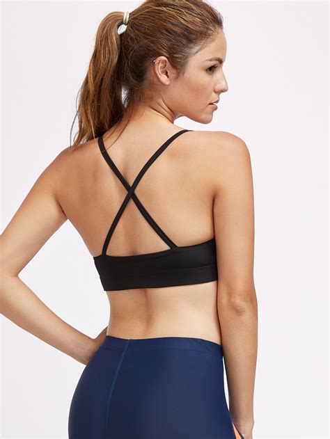 Active Criss Cross Back Gym Bra Shein Sheinside