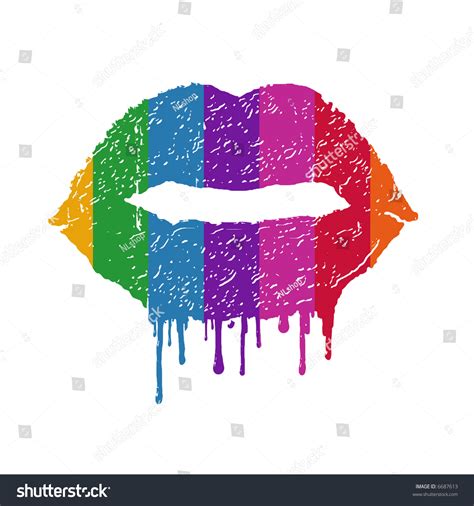 Vector Rainbow Lips - 6687613 : Shutterstock