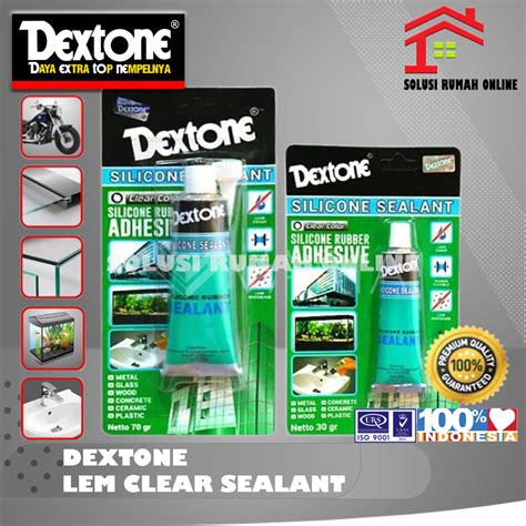 Jual DEXTONE Silicone Sealant Lem Kaca Akuarium Silikon Clear 30 70 GR