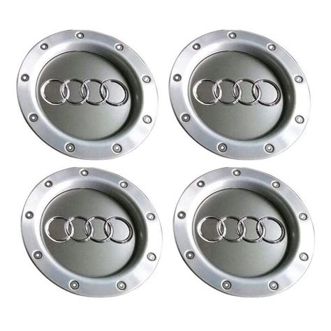 4pcs 146mm Gray Audi Logo Hubcaps