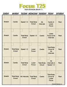 Free Printable T Workout Schedule Eoua Blog