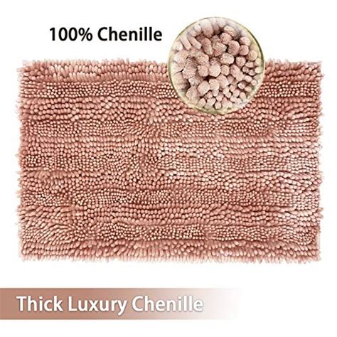 Civkor 2 Piece Bathroom Rugs Mats Set Butter Chenille Cute Bath Mat Rug Shiny Noodle With Non