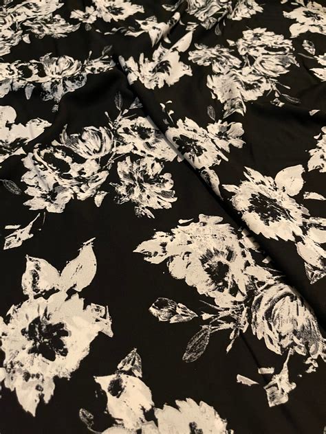 Woven Polyester Floral Print Fabric Yards Etsy