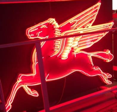 Mobil Pegasus Neon Sign Ft Neon Mobil Pegasus Cookie Cutter Sign