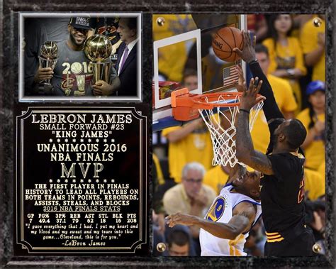 LeBron James 2016 NBA Finals MVP Photo Plaque Cleveland Cavaliers | eBay