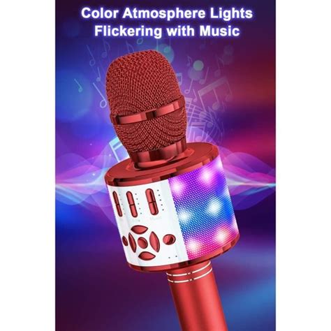 Microphone Bluetooth Sans Fil Micro Enfants Avec Lumières Led Mini