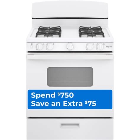 Hotpoint 30 In 4 Burners 48 Cu Ft Freestanding Natural Gas Range White In The Single Oven Gas