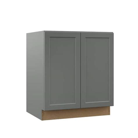 Hampton Bay Designer Series Melvern Storm Gray Shaker Assembled Full Height Door Base Kitchen