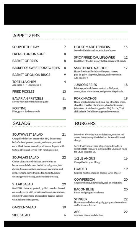 Ellicottville Menu Balloons Restaurant And Nightclub