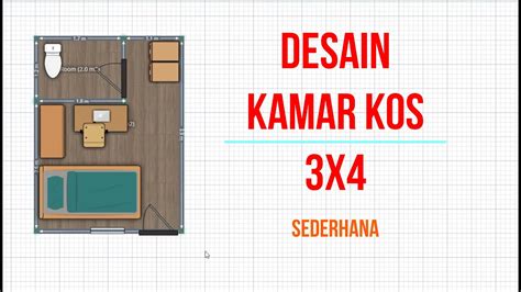 Denah Kamar Kost 3x4 Kamar Mandi Dalam Dan Dapur Modern Minimalis