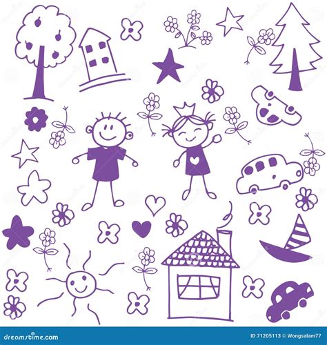 Happy Child Doodle Art Stock Vector Image 71205113