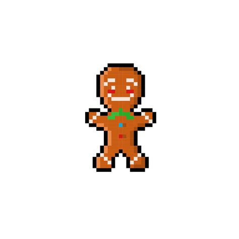 Gingerbread Cake In Pixel Art Style 21195162 Vector Art At Vecteezy