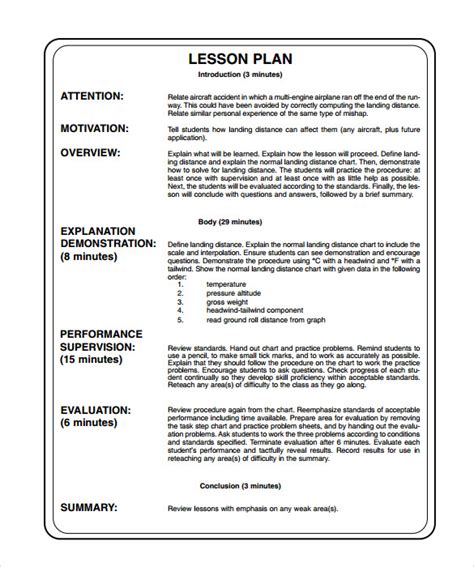 14 Sample Printable Lesson Plans Pdf Word Apple Pages Sample