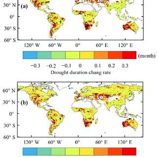 Spatial Distribution Of Trends In Drought Duration A And Drought