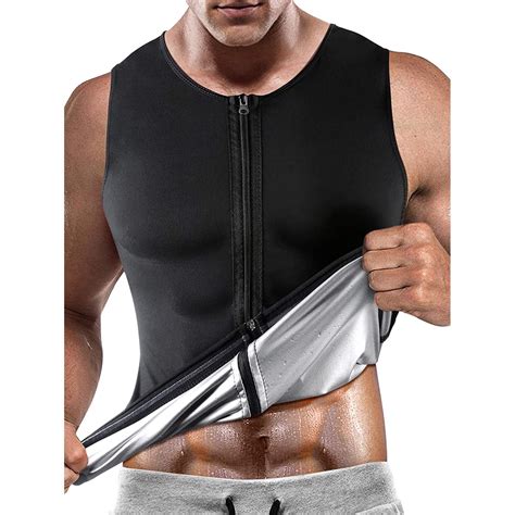 Lilvigor Sauna Vest With Zipper Men Sauna Suit Waist Trainer Workout