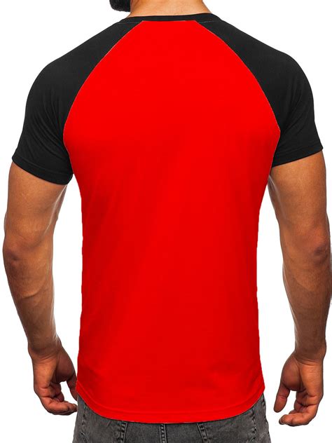 Camiseta De Manga Corta Para Hombre Rojo Y Negro Bolf T Rojo Y Negro