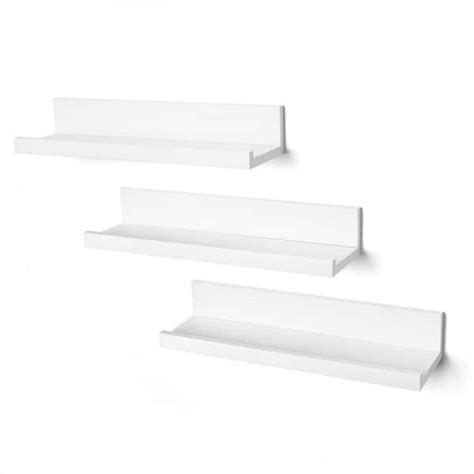 Winado 14 In W White Floating Wall Shelves Set Of 3 302593179928 The Home Depot