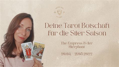 Deine Tarot Botschaft für Stier Saison YouTube