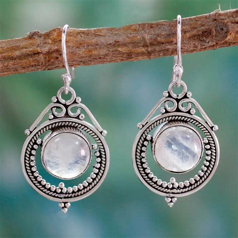 Vintage Ethnic Bohemia Drop Earrings For Women Mumbai Moonstone Tibetan