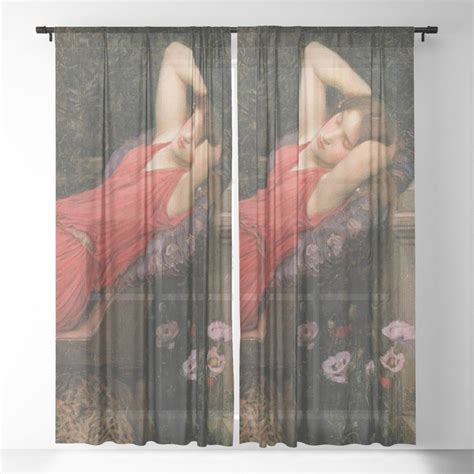 Ariadne John William Waterhouse Sheer Curtain By Historia Fine Art