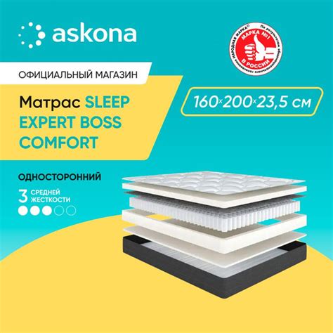 Матрас ASKONA Sleep Expert Boss Comfort, Независимые пружины, 160 ...
