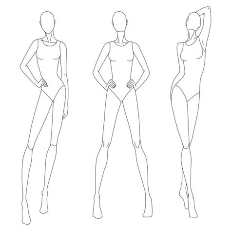 Drawing Of Female Body Template Stock Photos Pictures And Royalty Free