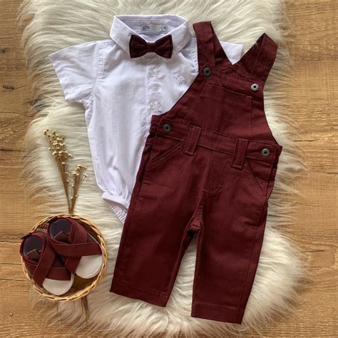 Conjunto Bebe Body Camisa Jardineira Gravata Borboleta E T Nis