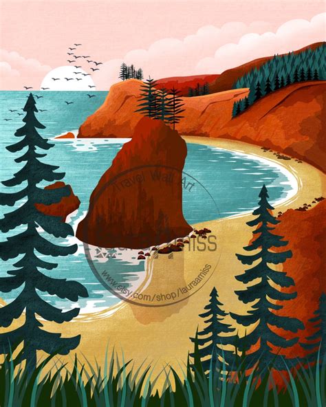 Olympic National Park Print Washington State Travel Poster Etsy