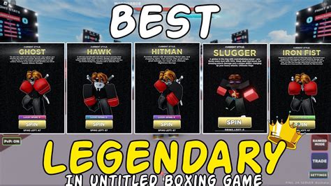 What Is The Best Legendary In Untitled Boxing Game YouTube