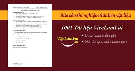 Báo cáo thí nghiệm Sức bền vật liệu 1782 ViệcLàmVui