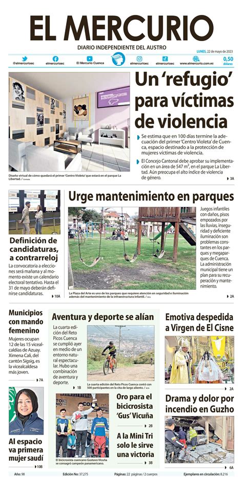 Portada Impresa De Mayo De Diario El Mercurio