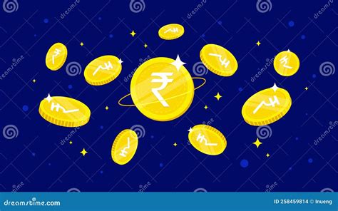 Digital Rupee Cbdc Coins Falling From The Sky Cbdc Currency Concept