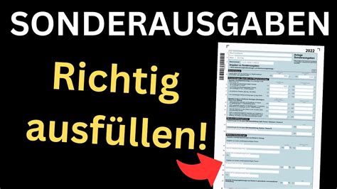 Anlage Sonderausgaben 2022 ausfüllen Einkommensteuererklärung