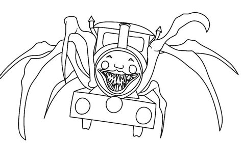 Printable Choo Choo Charles Horror Game Coloring Page Free Download