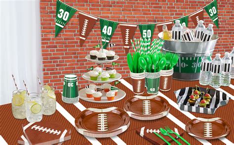 Amazon.com: Football Theme Party Supplies - Including Dinner Plates ...