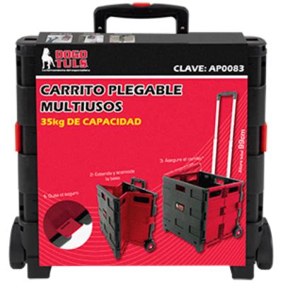 CARRITO PLEGABLE MULTIUSOS DE PLÁSTICO CON RUEDAS 35KG DE CAPACIDAD