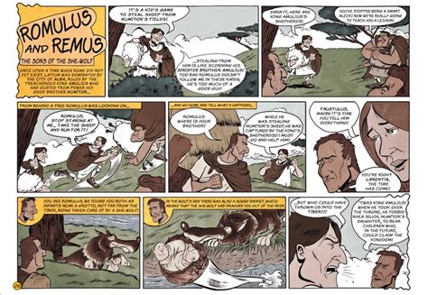 Ancient Rome Comic Strip Vision Past Present Romulus And Remus