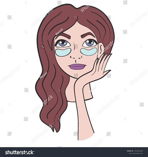 Vector Illustration Beautiful Girl Face Cosmetics Stock Vector Royalty