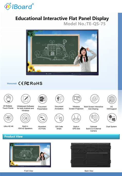 Iboard Te Qs 75 Interactive Flat Panel For Bangladeshiboard