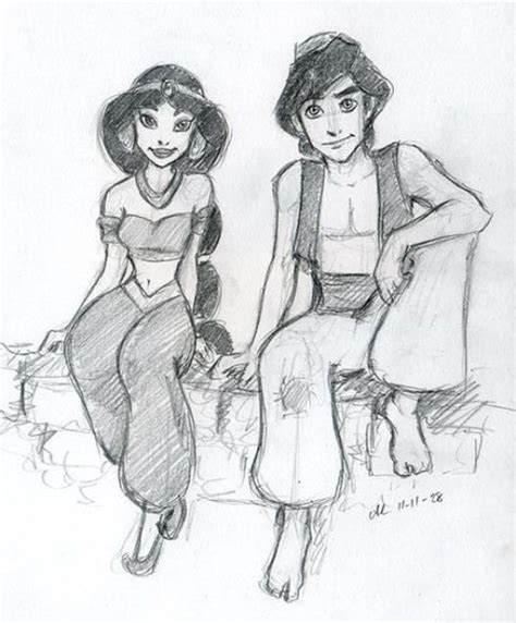 Jasmine and aladdin #fanartdrawing #fan #art #drawing #disney Disney ...