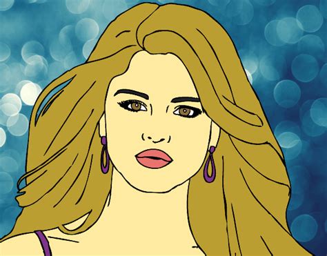 Desenho De Selena Gomez Primeiro Plano Pintado E Colorido Por Anacfaial