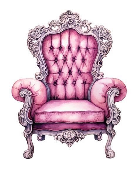 Premium Ai Image A Drawing Of A Pink Chair With A Pink Upholstered