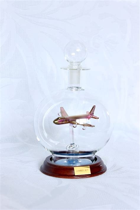 Nib Mayflower Glass Bottle Plane Airplane Jumbo Jet Aircraft Model Decanter Glass Bottles