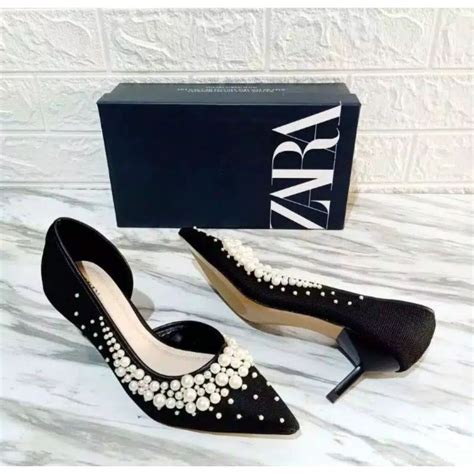 Sepatu Zara Zr 195 Pearl Heels Mutiara Shopee Indonesia