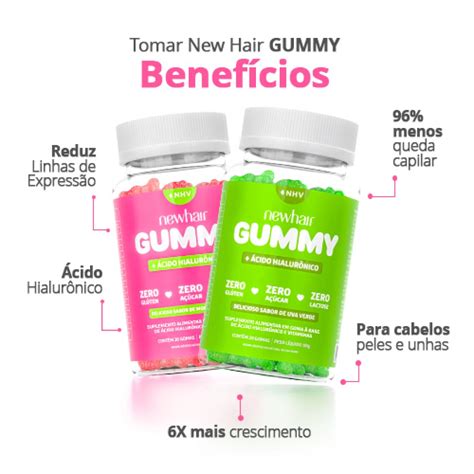 New Hair Gummy Morango Vitamina Em Goma Para Cabelos E Unhas 3